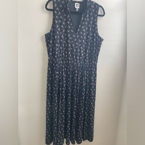 Black Floral Anne Klein 1X sleeveless dress